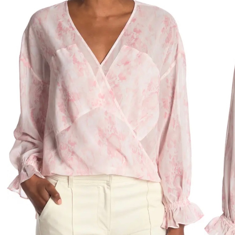 ALLSAINTS soft pink snake blouse
